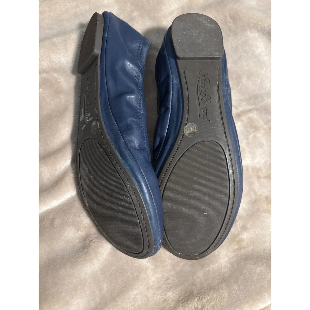 Lucky Brand‎ Emmie Navy Blue Leather Ballet Flats Womens 7M